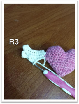 Amigurumi Winged Heart – Row 5