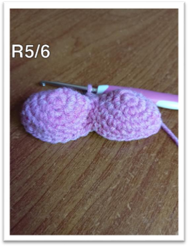 Amigurumi Winged Heart – Slipstitch to finish the round 6
