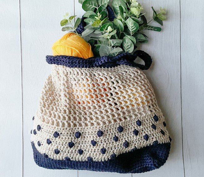 Two Tone Market Tote Crochet Pattern – step 1