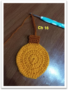 crochet christmas baubles – step 33
