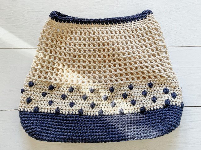 Two Tone Market Tote Crochet Pattern – sc 55 (55)