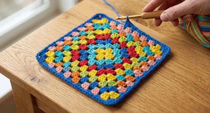 granny square blanket – step 1
