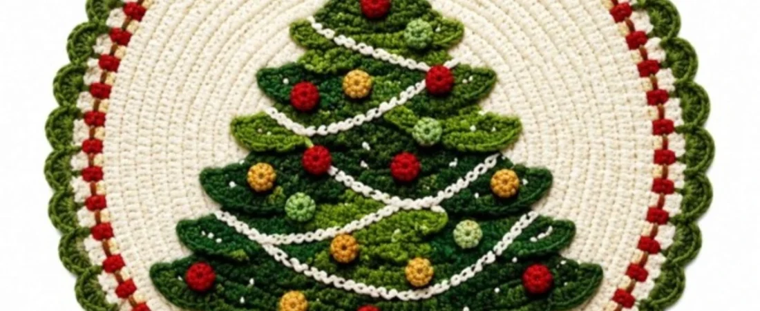 Christmas Tree Crochet Coaster – Free Pattern