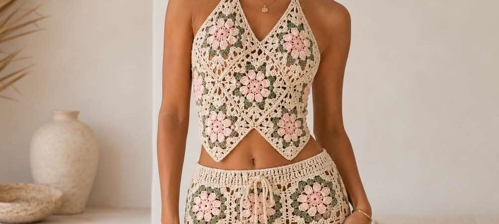 Crochet Granny Square Top & Skirt Set – Free Pattern