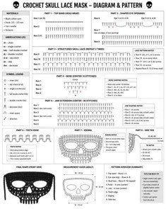 crochet skull lace mask – step 1
