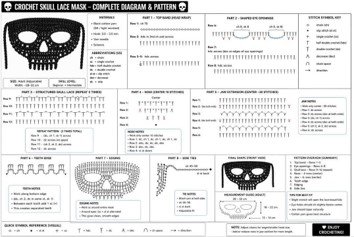 crochet skull lace mask – step 3