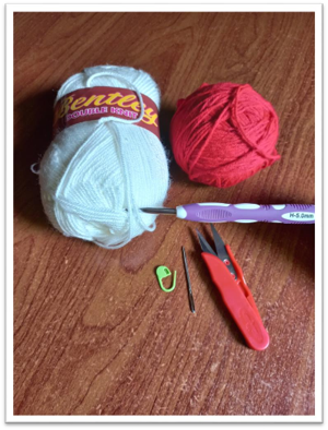 crochet Santa hat pattern – step 1