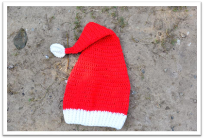 crochet Santa hat pattern – The main body of the hat is complete