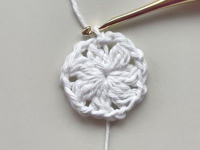 crochet star pattern – 7 x 3DCCL, 7 x CH-2 SP) CH 3