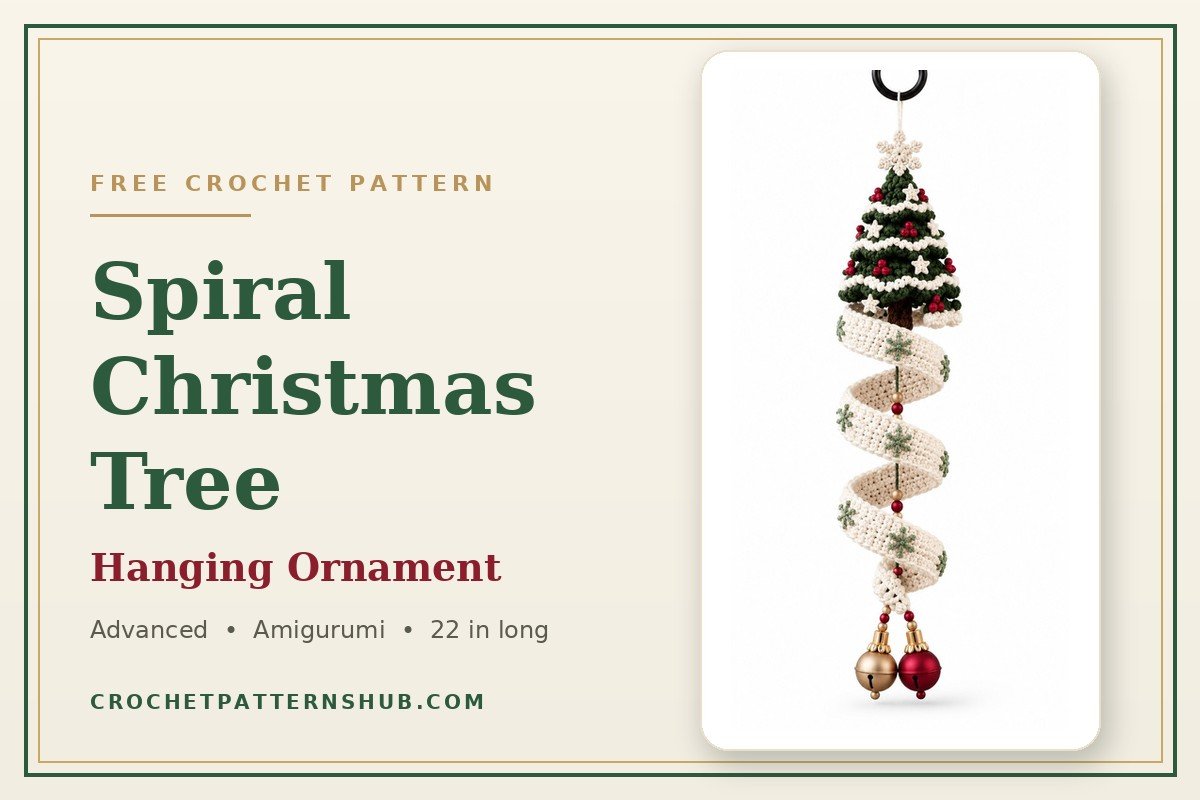 Spiral Christmas Tree Crochet Pattern – Free Hanging Ornament